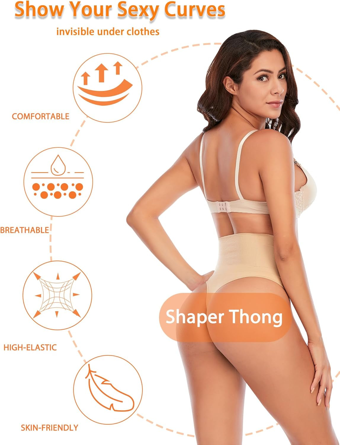 Tummy Control Thong Shapewear for Women Seamless Shaping Novelty Thong Panties Body Shaper Underwear