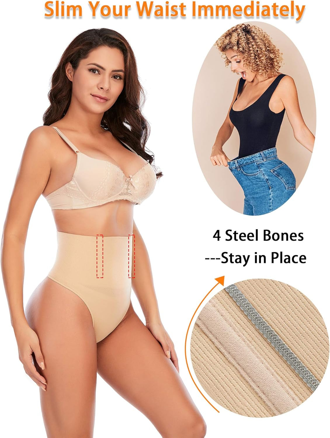 Tummy Control Thong Shapewear for Women Seamless Shaping Novelty Thong Panties Body Shaper Underwear
