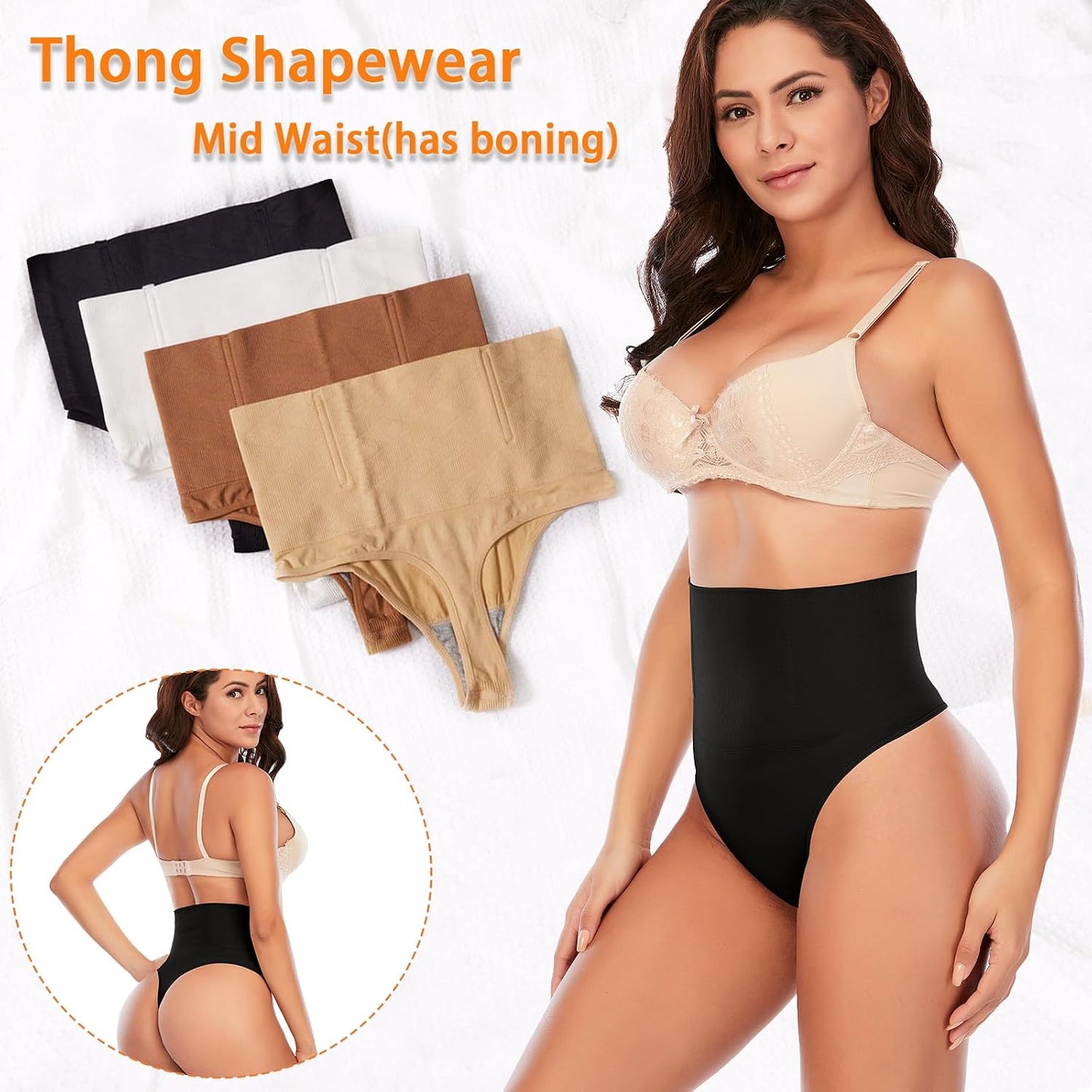 Tummy Control Thong Shapewear for Women Seamless Shaping Novelty Thong Panties Body Shaper Underwear